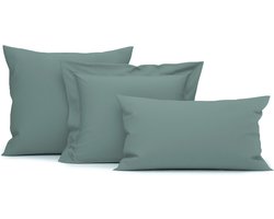 Heckettlane Kussensloop Elementi - Kussenhoes van 40x80 cm - 1 stuk - 100% Katoen-Satijn - Groen
