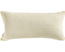 Heckettlane Kussensloop Wafel - Kussenhoes van 40x80 cm - 1 stuk - 100% Katoen - Geel