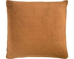 Heckettlane Kussensloop Wafel - Kussenhoes van 50x50 cm - 1 stuk - 100% Katoen - Bruin