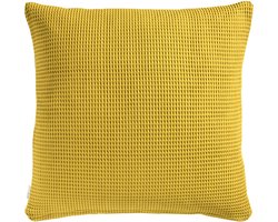 Heckettlane Kussensloop Wafel - Kussenhoes van 50x50 cm - 1 stuk - 100% Katoen - Geel