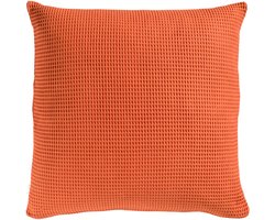 Heckettlane Kussensloop Wafel - Kussenhoes van 50x50 cm - 1 stuk - 100% Katoen - Oranje