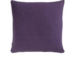 Heckettlane Kussensloop Wafel - Kussenhoes van 50x50 cm - 1 stuk - 100% Katoen - Paars
