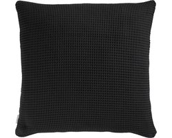 Heckettlane Kussensloop Wafel - Kussenhoes van 50x50 cm - 1 stuk - 100% Katoen - Zwart