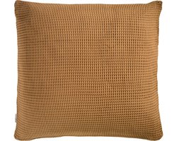 Heckettlane Kussensloop Wafel - Kussenhoes van 80x80 cm - 1 stuk - 100% Katoen - Bruin