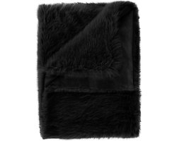 Heckettlane Perle Plaid - Fake Fur - 140x200 - Zwart