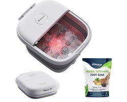 Heevey Voetenbad - Voetbad met massage - Voetmassage Apparaat - Verwarming tot 45°C - 6 massagerollen - Inklapbaar - 12 Liter - Incl. Bad zout