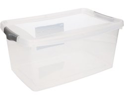 Hega Hogar Opbergbox - transparant - 4 liter - 29 x 19 x 13 cm - kunststof - opbergdoos - Opslagboxen - Opbergbakken