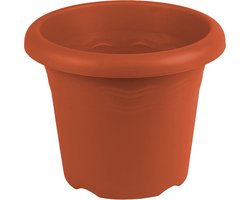 Hega Hogar Plantenbak - Terra cotta - kunststof - D26 x H21 cm - Plantenbakken/bloembakken voor buiten