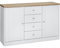 Heide-Dressoir - 2-deurs 4-laden - Wit Eikenlook