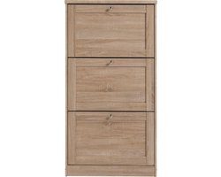 Heide| Schoenenkast met 3 kleppen in eikenlook