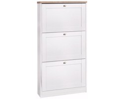 Heide-Schoenenkist - 3 Kleppen - Wit Houtlook