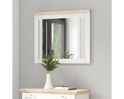 Heide|Spiegel met lijst in spaanplaat Wit Eiken