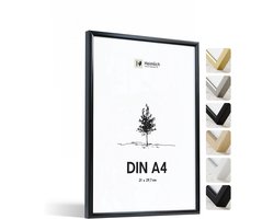 Heimlich Fotolijst A4 (21x29,7 cm) - Metaal Zwart - Staand en Wandhangend - Onbreekbaar Kunststof Glas