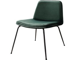 Heine-Loungestoel met metalen poten in fluweel groen zwart