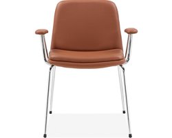 Heine|Fauteuil in Cognac PU / Chroom, 2 Pak