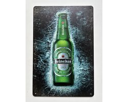 heineken Metalen wandbord 20 x 30 cm - Mancave -Wand Decoratie - Metalen borden - Tekst borden - Metalen bord - Reclame bord - Vintage - Kroeg - Bar – Cafe - Horeca - rettro - Perfect Cadeau - Industriële Wanddecoratie