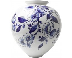 Heinen - Delfts Blauw - Bolvaas bloemen 20cm - vaas keramiek - cadeau vrouw populair