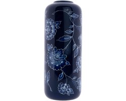 Heinen Delfts Blauw - Cilindervaas Blauw - Cabinet des Fleurs - Keramiek - 26 cm