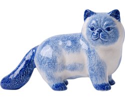 Heinen Delfts Blauw - Decoratief figuur 'Kat'