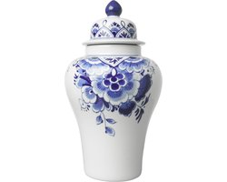 Heinen Delfts Blauw - Dekselpul vaas 'Bloem'