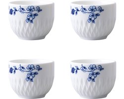 Heinen Delfts Blauw - Eierdopje Blauw Vouw - Porselein - 5 cm - 4 stuks