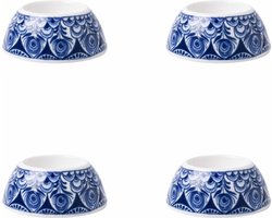 Heinen Delfts Blauw - Eierdopje Paauw Blauw - Porselein - 7 cm - 4 stuks