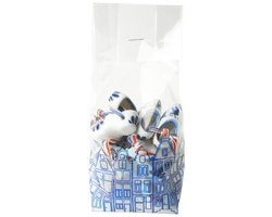 Heinen Delfts Blauw - Klompjes in een zak - 8 setjes - 4 cm