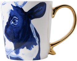 Heinen Delfts Blauw - Mok - Koe - Gouden Oor
