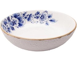 Heinen Delfts Blauw - Saladeschaal Blauw Bloesem - Porselein - 30 cm