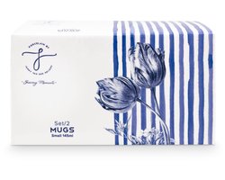 Heinen Delfts Blauw Sharing Moments - Mok - Tulp - Set van 2