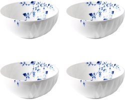 Heinen Delfts Blauw - Soepkom Blauw Vouw - Porselein - 450 ml - 4 stuks