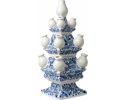 Heinen Delfts Blauw | Tulpenvaas 3-delig Sierlijke bloem | Ø 15,5 cm