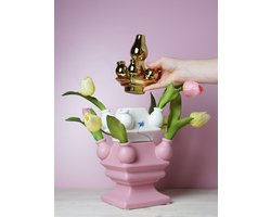 Heinen Delfts Blauw Tulpenvaas (midden) Stapelgekte - Keramiek - Blauw - 13 x 10 x 13 cm (BxHxD)