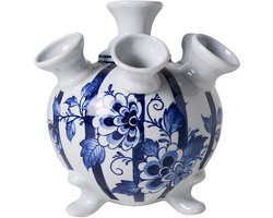 Heinen Delfts Blauw - Tulpenvaas op pootjes Fair Florals - Keramiek - Delfts blauw - 17 cm