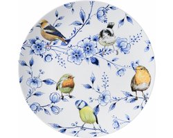 Heinen Delfts Blauw Wandbord Bosvogels Bloesem - Keramiek - Blauw - 31 x 31 x 0 cm (BxHxD)