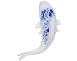 Heinen Delfts Blauw - Wanddecoratie vis - Keramiek - Delfts blauw - Groot - 24 cm