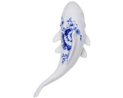 Heinen Delfts Blauw - Wanddecoratie vis - Keramiek - Delfts blauw - Klein - 18,5 cm