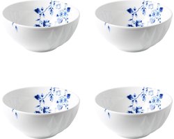 Heinen Delfts Blauw - Yoghurtschaal Blauw Vouw - Porselein - 250 ml - 4 stuks