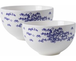 Heinen Delfts Blauw - Yoghurtschaal De Blauwe Fiets 2 st.