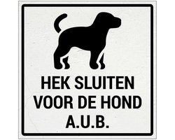 Hek sluiten voor de hond bord | Forex Re materiaal | 10 x 10 cm