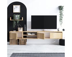 Heka TV-meubel | 100% MELAMINE | Saffier Eiken - Emob - Tv-wandmeubel - Bruin - Melamine; Spaanplaat