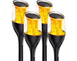HEKO Solar® Tuinverlichting Torch - 4 Stuks - Fakkels - Solar Tuinverlichting Op Zonne Energie - Automatisch Aan/Uit - Eenvoudige Installatie