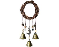 Heks Wind Chimes, Krans Heks Klokken Bescherming Deurhangers Opknoping Heks Klokken Wind Chimes Handvat Hanger Rotan Wind Chimes voor Home Deur Decorationfor