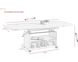 Hela - Salontafel - Bruin - 157x67x63 cm