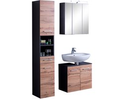 Held Möbel 3-delige onderkastset 90 cm Paris Wotaneik grafietgrijs 90x200x35 cm