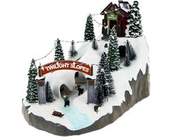 Helder en muzikaal kerstdorp met ski -trail - Wit licht Chaud (2300k-3500k) - Plastic - SILUMEN