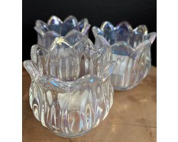 Helder Glas | Waxinelichthouder | Bloem vormig | Bloemen vorm | Woonaccessoires | Woonaccessoire | Decoratief | Deco | Decoratie | Sfeer | Interieur | Wonen | Woon | Woning | Inrichting | Woninginrichting | Drankje | Drank | Vrouwen | Gaaf