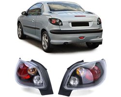 Heldere Glazen Achterlichten Zwart Geschikt voor Peugeot 206 CC Coupé Cabriolet (2000 t/m 2008)