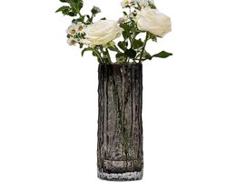 Heldere Kristallen Vaas voor Bloemen in Europese Stijl, Vintage Gestreepte Glazen Vaas voor Binnen