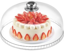 Heldere plastic taartdeksel, stofkap voor taarten en buffetten, ideaal voor thuis, cafés en buiten evenementen, 25,5 cm